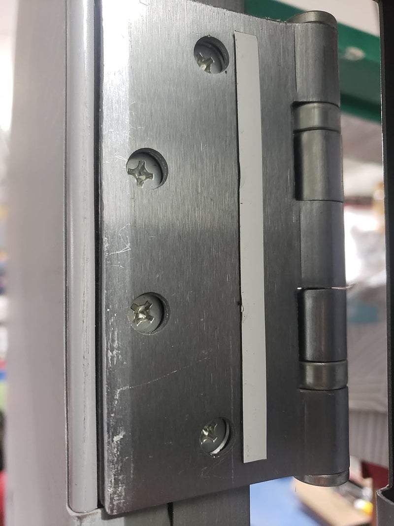 JARKLAR Magnetic Hinge Shims for Commercial Hinge Adjustments Door Repairs Prop Damage Sagging Hinges for use with 4"x4" 4-1/2" x 4-1/2" 5" x 5" Hinges Each Pack Contains 50 shims 4" x1/4" - Image 4